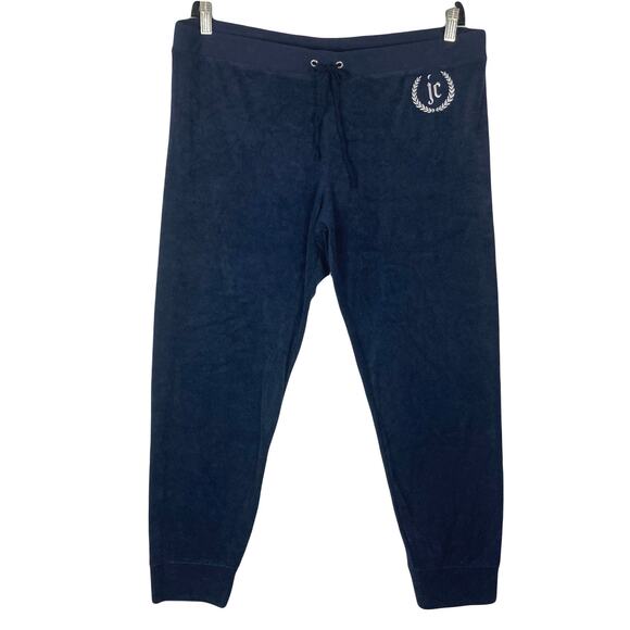 NWOT JUICY COUTURE Sweat Pants XL Regal-Blue Micro-Terry Jogger Logo Embroidery